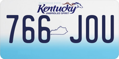 KY license plate 766JOU