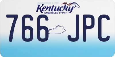 KY license plate 766JPC