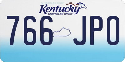 KY license plate 766JPO