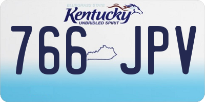 KY license plate 766JPV