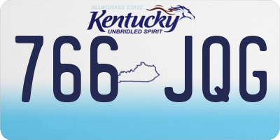 KY license plate 766JQG
