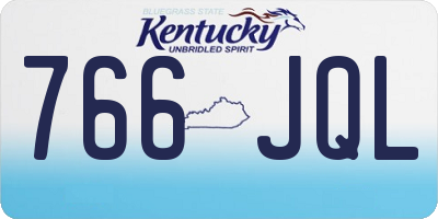 KY license plate 766JQL