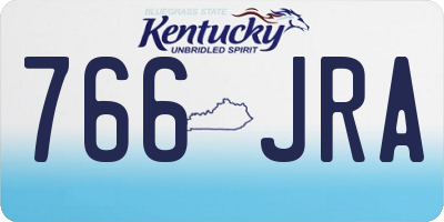KY license plate 766JRA