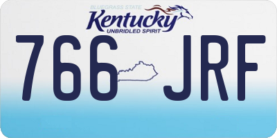 KY license plate 766JRF