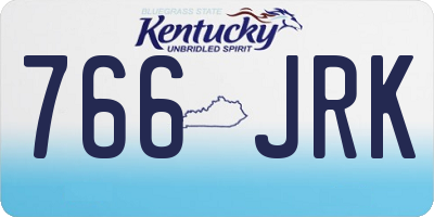 KY license plate 766JRK