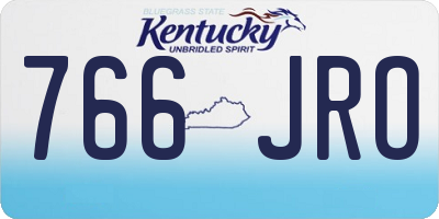 KY license plate 766JRO