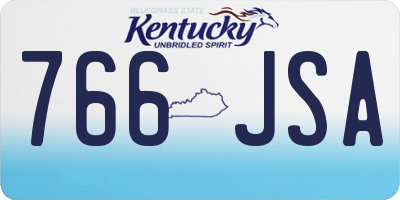 KY license plate 766JSA