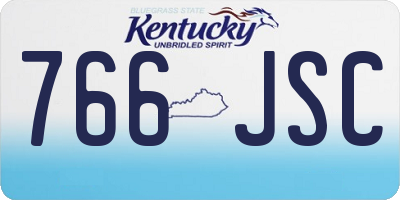 KY license plate 766JSC