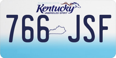 KY license plate 766JSF