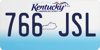 KY license plate 766JSL