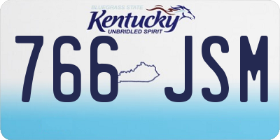 KY license plate 766JSM