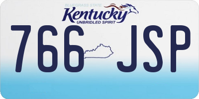 KY license plate 766JSP