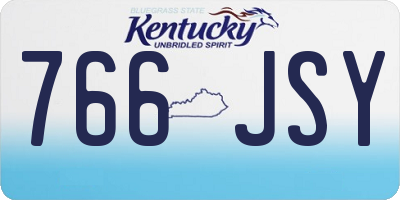 KY license plate 766JSY
