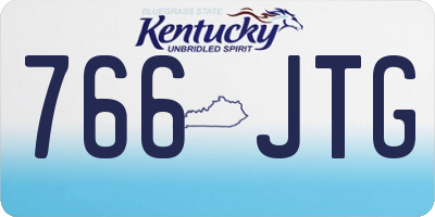 KY license plate 766JTG