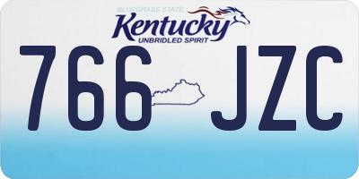 KY license plate 766JZC