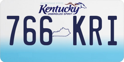 KY license plate 766KRI