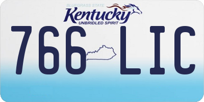 KY license plate 766LIC