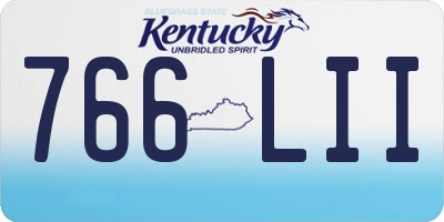 KY license plate 766LII