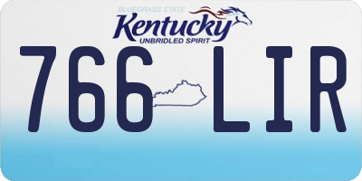 KY license plate 766LIR