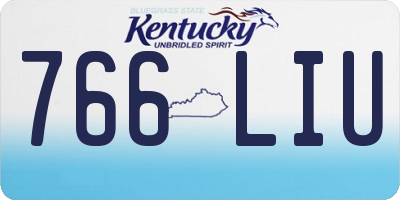 KY license plate 766LIU