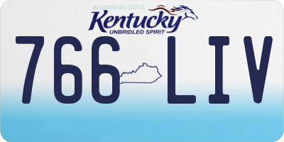 KY license plate 766LIV