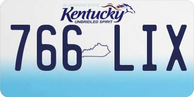 KY license plate 766LIX