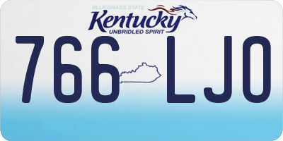 KY license plate 766LJO