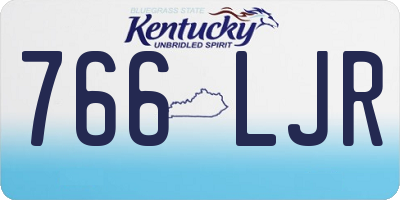 KY license plate 766LJR