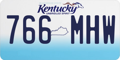 KY license plate 766MHW