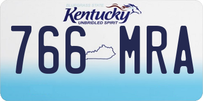 KY license plate 766MRA