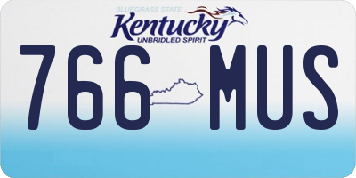 KY license plate 766MUS