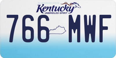 KY license plate 766MWF