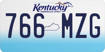 KY license plate 766MZG