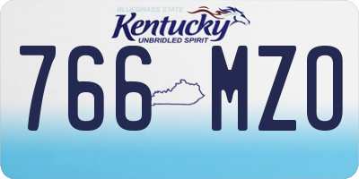KY license plate 766MZO