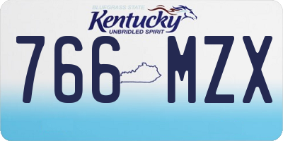 KY license plate 766MZX