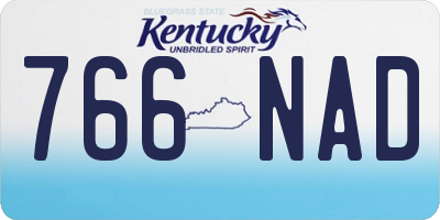 KY license plate 766NAD