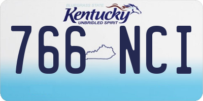 KY license plate 766NCI
