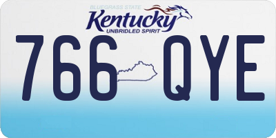 KY license plate 766QYE