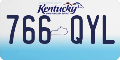 KY license plate 766QYL