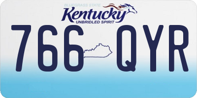 KY license plate 766QYR
