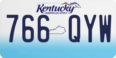KY license plate 766QYW