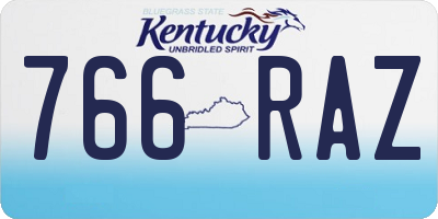 KY license plate 766RAZ
