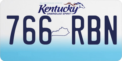 KY license plate 766RBN