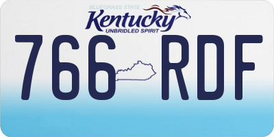 KY license plate 766RDF