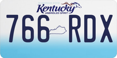 KY license plate 766RDX