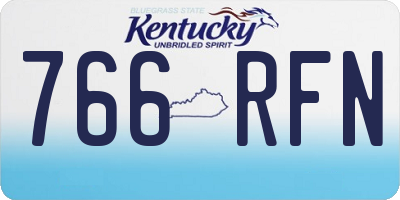 KY license plate 766RFN