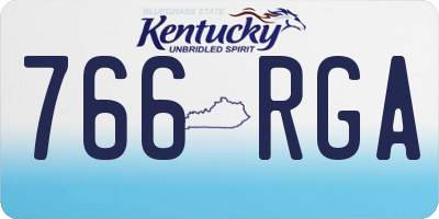 KY license plate 766RGA