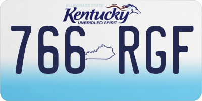 KY license plate 766RGF