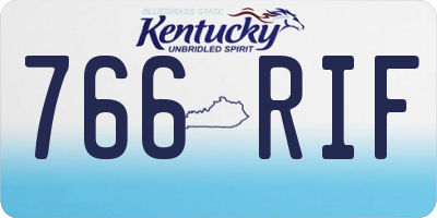 KY license plate 766RIF
