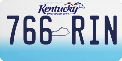 KY license plate 766RIN